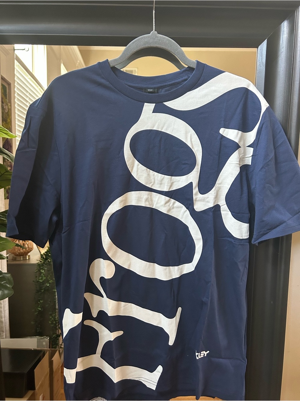 Oakley Navy Blue Short Sleeve Graphic Tee with White Logo